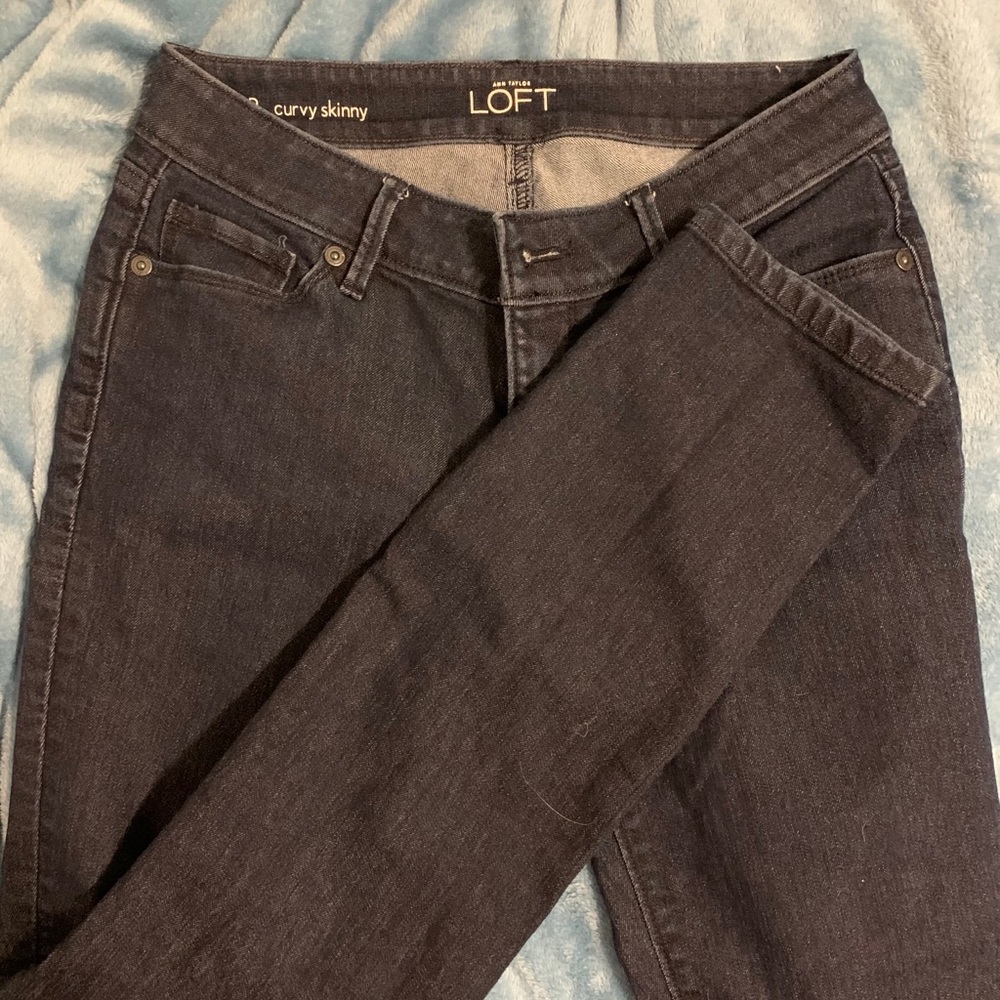 Anne Taylor Loft skinny straight leg navy jeans